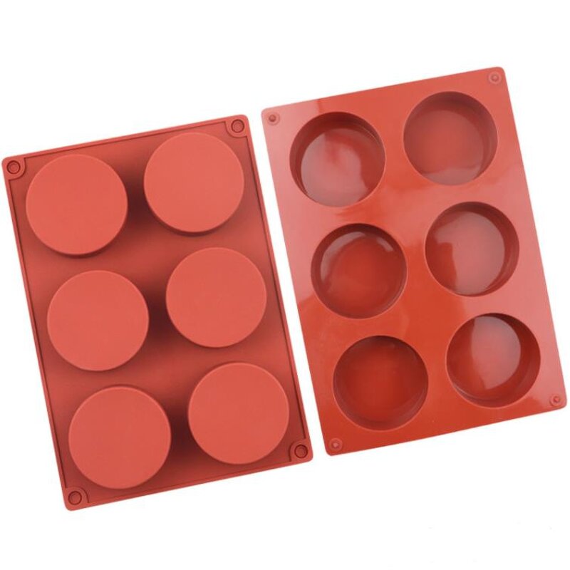 Silicone Cake Mold Supplier - 6 Hole Round Cylinder Shape DIY Soap