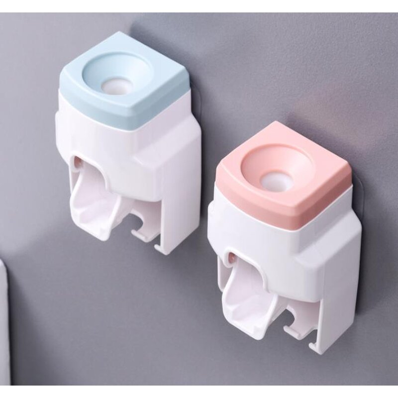 Toothbrush Holder Set Supplier - with Toothpaste Dispenser 2 Holder Wall