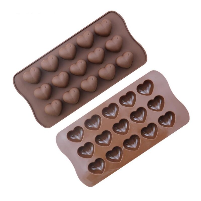 Dimpled Heart Chocolate Mold Supplier - 15 Cavity Valentine Day Gummy