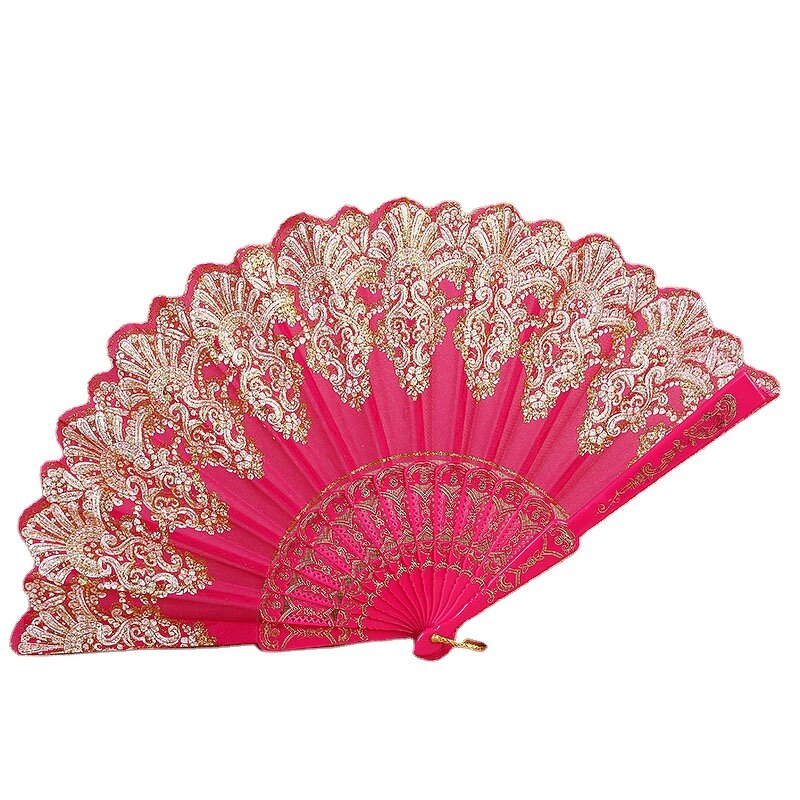 Spanish Style Hand Fans Supplier - Colorful Lace Floral Plastic Folding