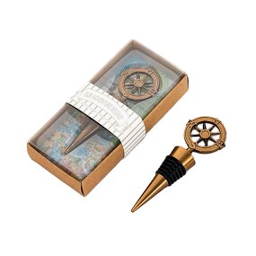 Metal Compass Wine Stopper Supplier - Wedding Favor Gift for Guests
