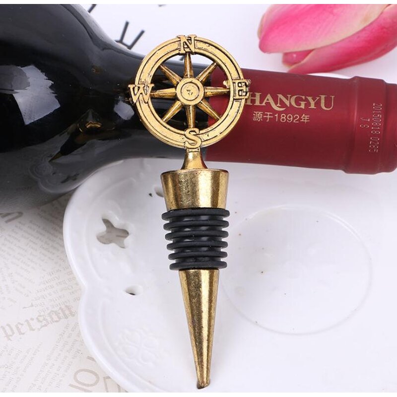 Metal Compass Wine Stopper Supplier - Wedding Favor Gift for Guests