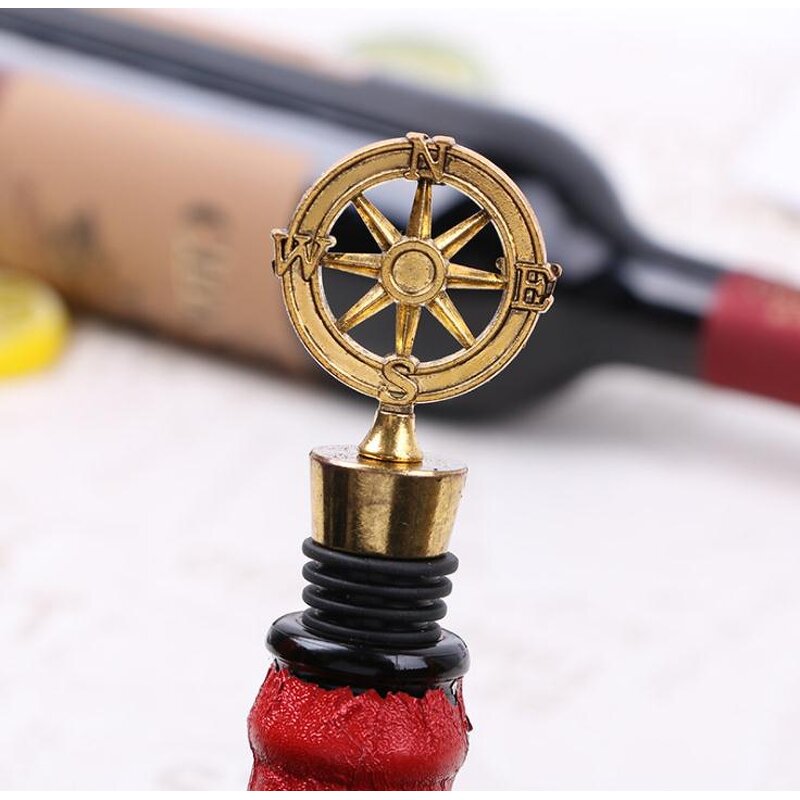 Metal Compass Wine Stopper Supplier - Wedding Favor Gift for Guests
