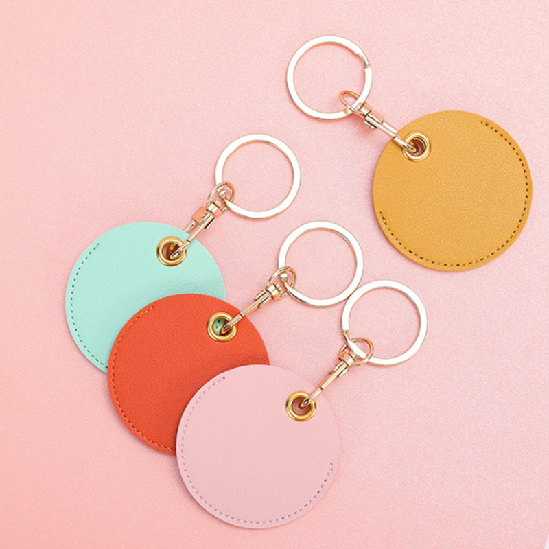 PU Leather Keychain Manufacturer - Custom Logo Heart-Shaped Light Bag