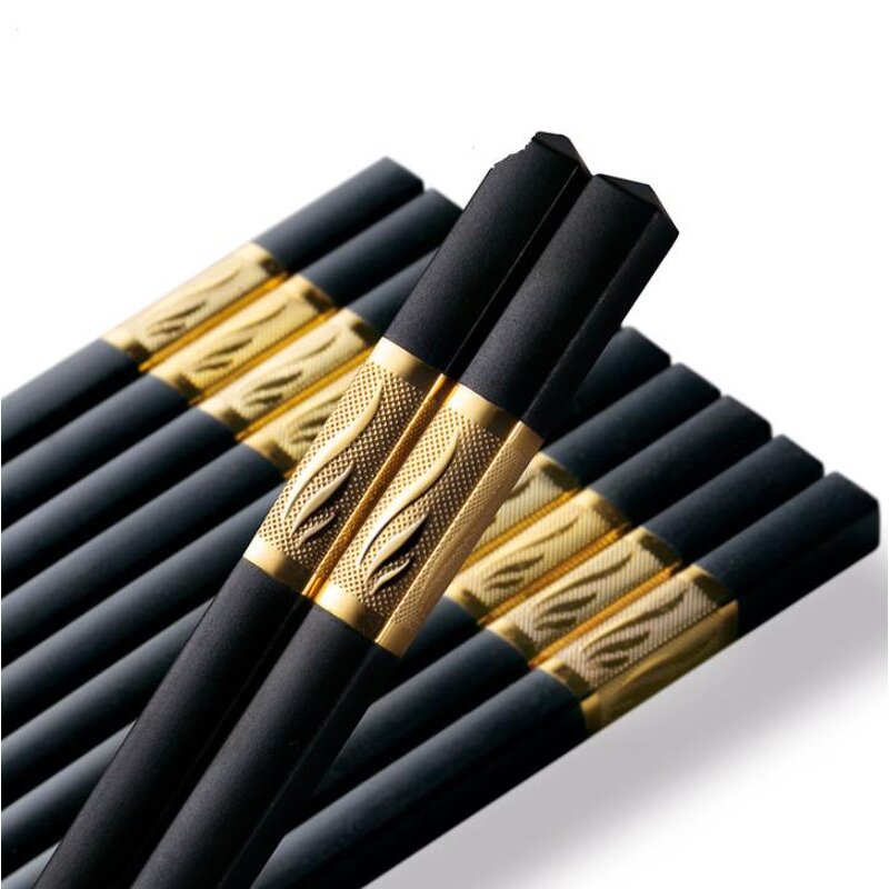 Metal Chopsticks Supplier - Black Chinese Reusable Non Slip Fiberglass