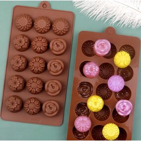 Flower Shaped Chocolate Mold Factory - 15 Cavity Different Style DIY