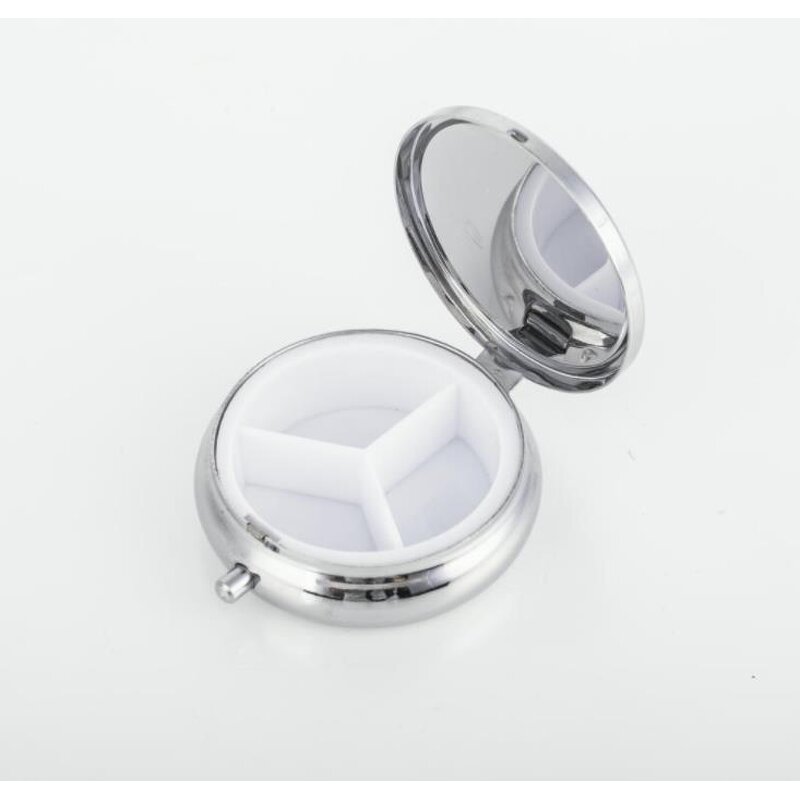 Travel Pill Case Supplier - Custom Logo Portable 3-Compartment Round