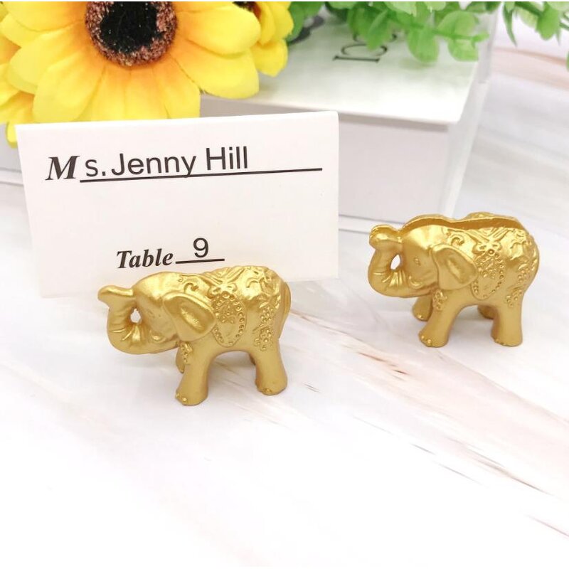 Lucky Elephant Place Card Holder Supplier - Golden Name Number Table