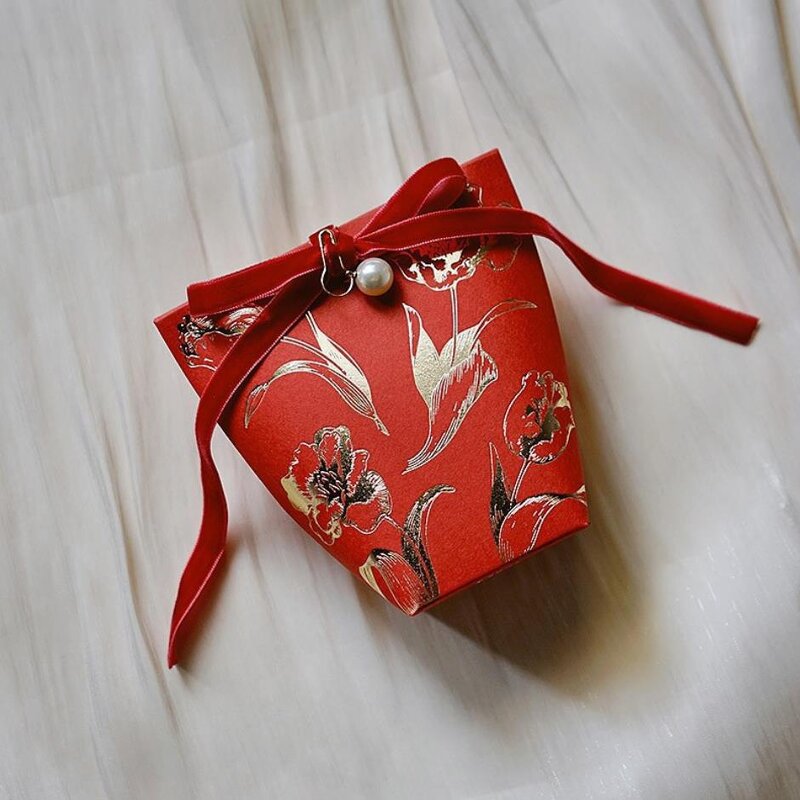 French Wedding Gift Bag Factory - Party Chocolate Candy Paper Box Ribbon