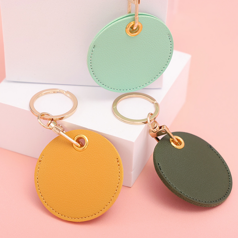 PU Leather Keychain Manufacturer - Custom Logo Heart-Shaped Light Bag