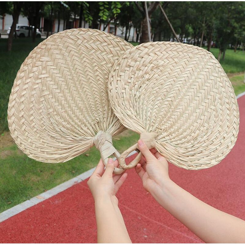 Natural Raffia Hand Fan Factory - Boho-Style Handcraft Home Art Weave