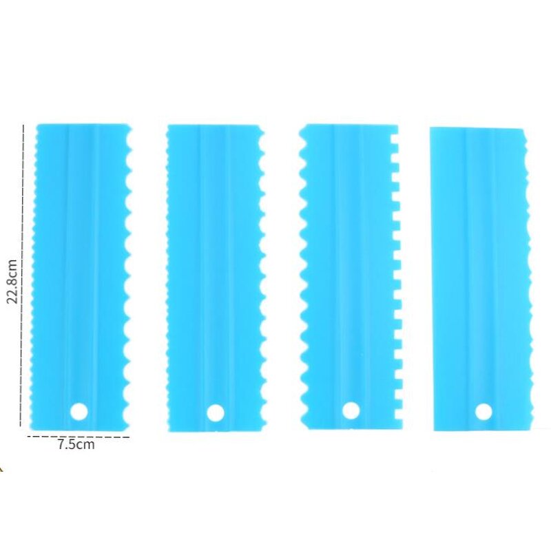 Cake Decorating Comb Factory - 4Pcs/set Plastic Icing Smoother Scraper