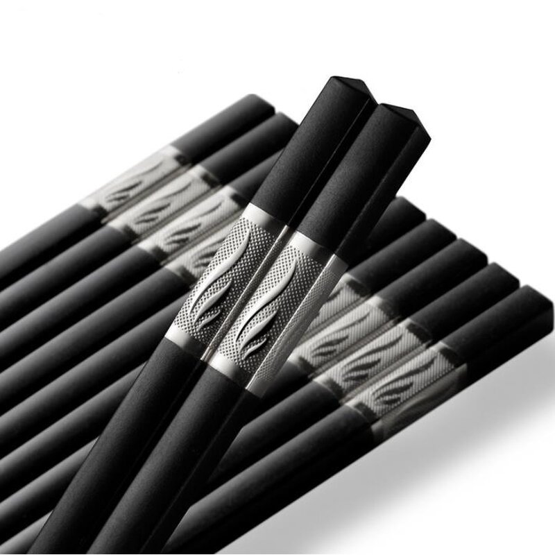 Metal Chopsticks Supplier - Black Chinese Reusable Non Slip Fiberglass