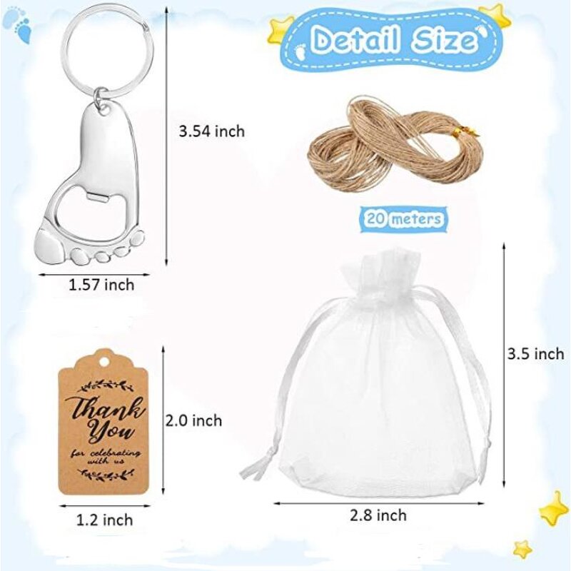 Baby Foot Keychain Opener Supplier - Personalized Gender Reveal Baptism