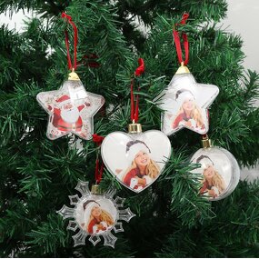 Christmas Photo Ball Supplier - Sublimation Blank Transparent Plastic 8CM