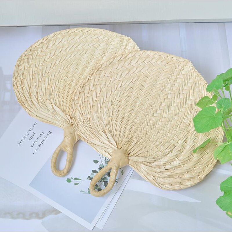 Bamboo Raffia Hand Fan Supplier - Natural Color Summer Traditional Chinese