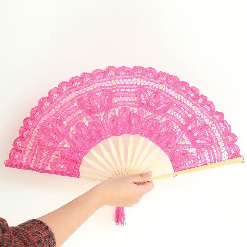 Lace Hand Fan Manufacturer - Handmade 100% Cotton 27cm 13colors