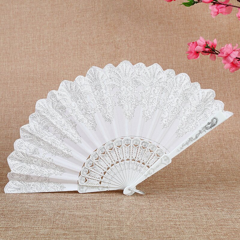 Spanish Style Hand Fans Supplier - Colorful Lace Floral Plastic Folding