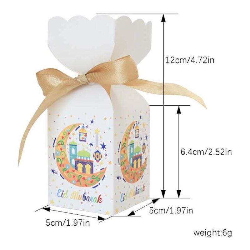 Eid Mubarak Candy Box Factory - 24pcs/bag 8 Design Ramadan Gift Box