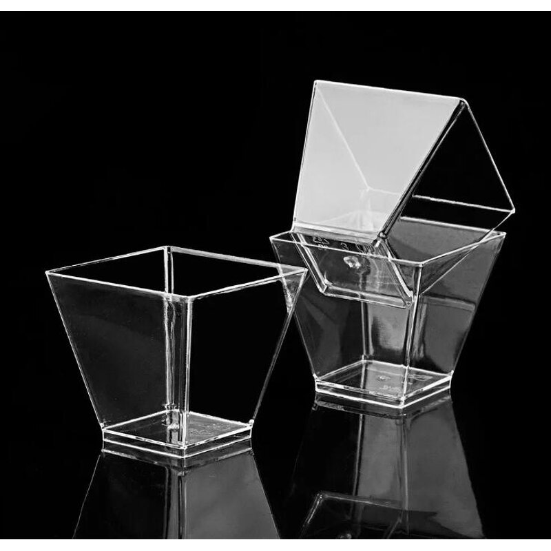 Plastic Dessert Cup Supplier - 9OZ 270ml Clear Square Disposable Festival