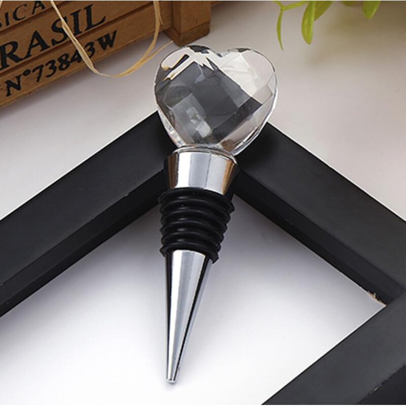 Crystal Heart Bottle Stopper Supplier - Fashion Creative Wedding Favors