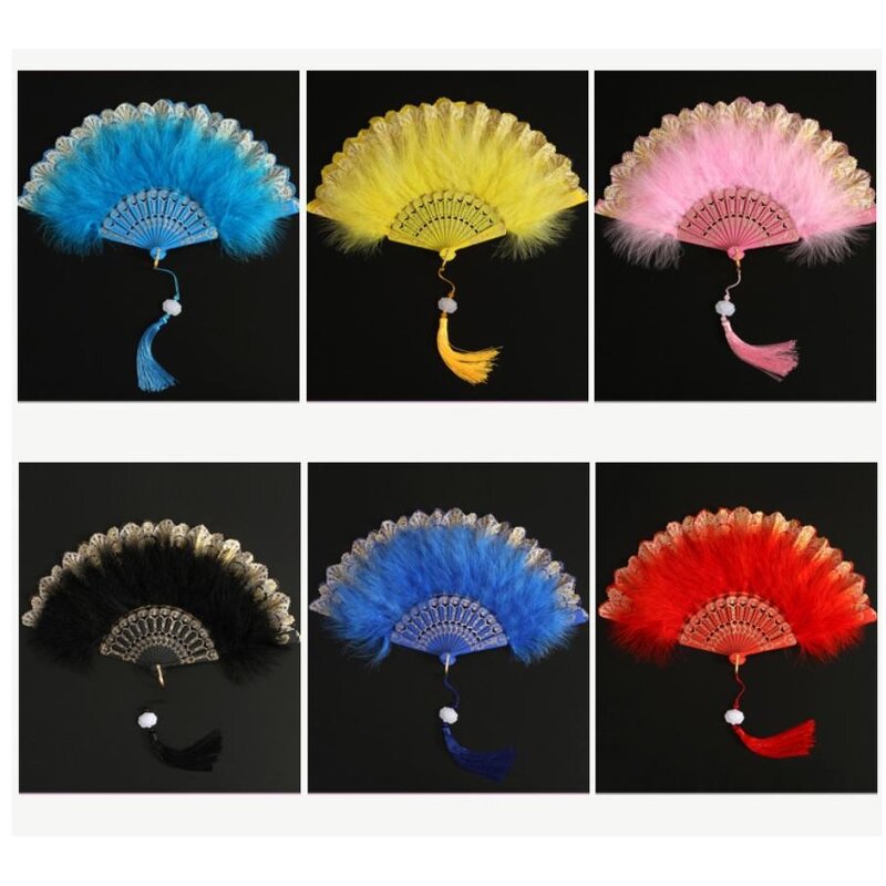 Lolita Feather Folding Fan Factory - Custom Sweet Girl Gothic Court Dance