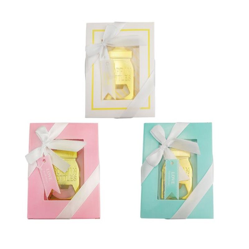 Golden Nursing Bottle Opener Factory - Gold Feeding Bottle for Baby Shower