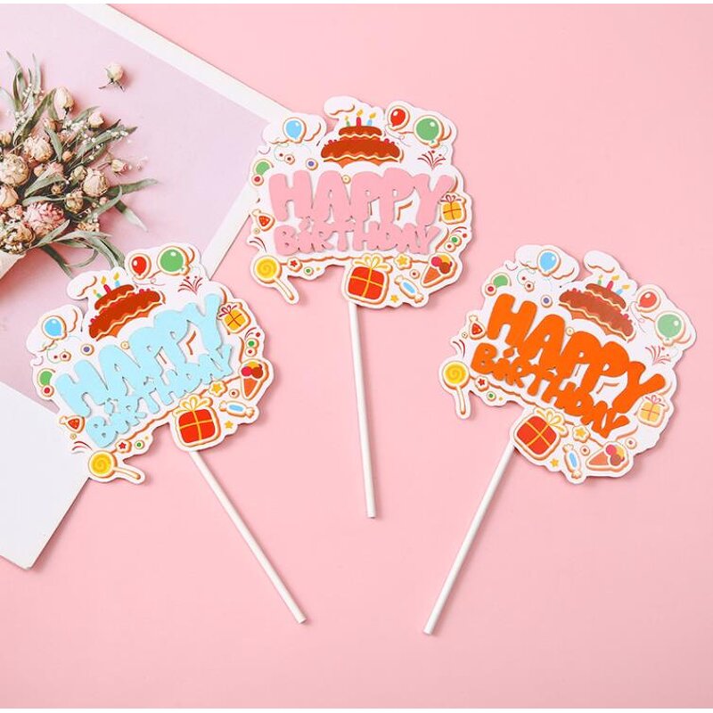 Happy Birthday Cake Topper Supplier - Multi Colors Paper for Baby First