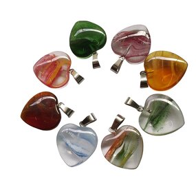 Heart Pendant Necklace Supplier - Wholesale Colored Glaze Crystal Charms