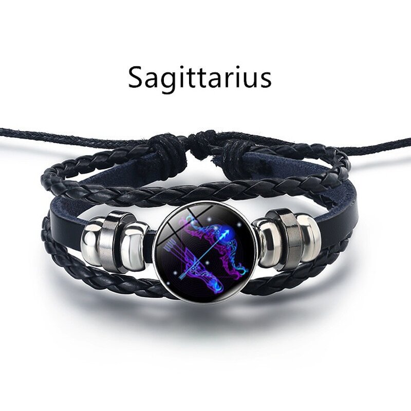 PU Leather Bracelet Manufacturer - Custom Zodiac Gemini Luminous Bracelet