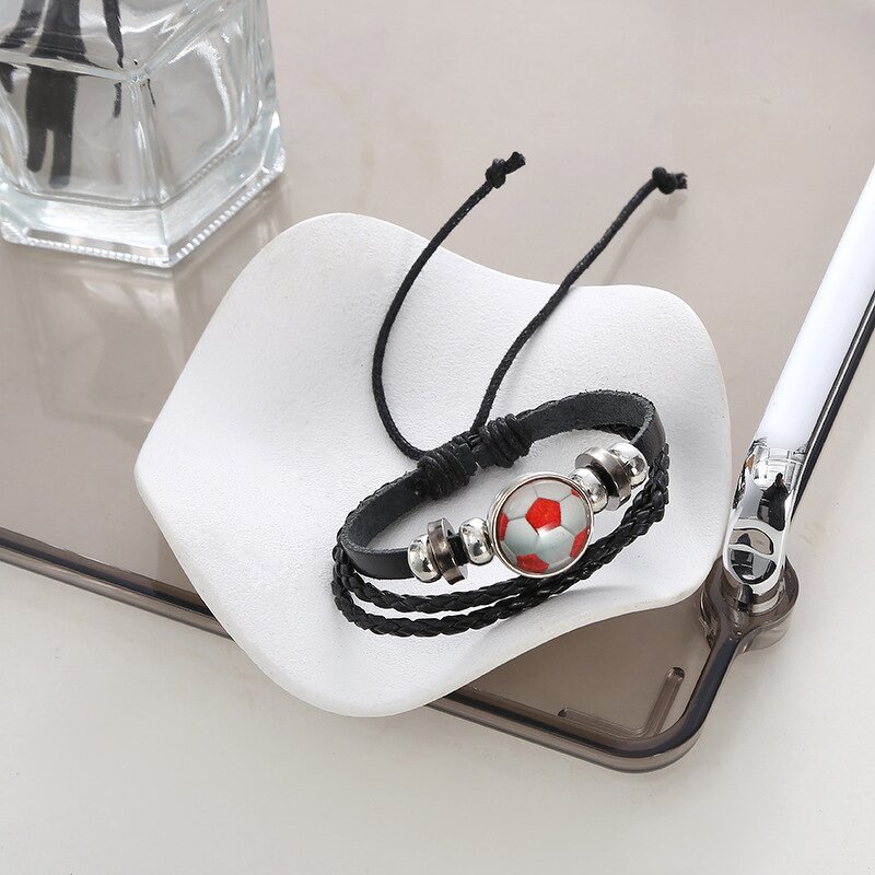 Sports Bracelet Supplier - Wholesale Custom Logo Woven Leather Bangle