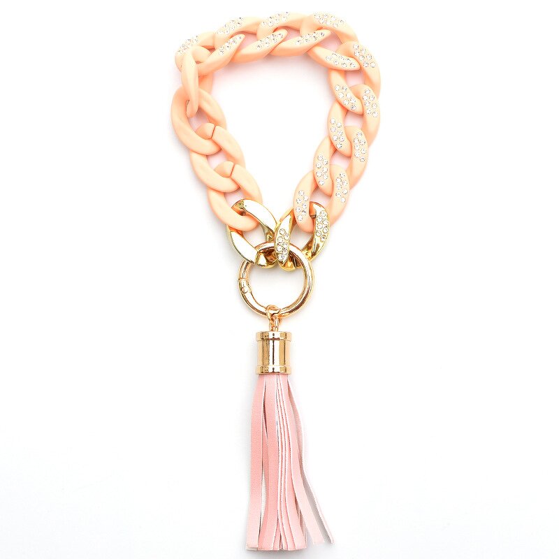 Acrylic Chain Keychain Factory - Custom Rhinestone Tassel Bracelet