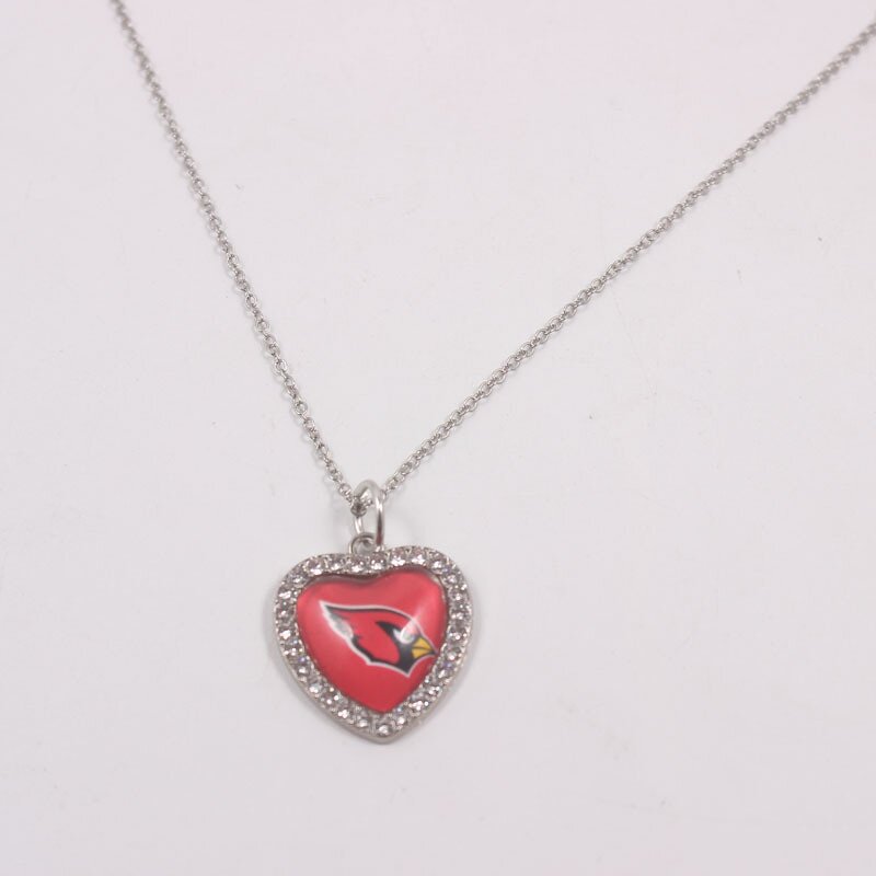 NFL Necklace Supplier - Wholesale Rhinestone Love Heart Team Charms