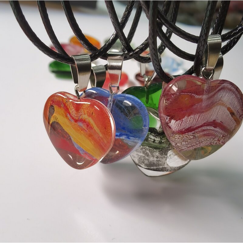 Heart Pendant Necklace Supplier - Wholesale Colored Glaze Crystal Charms