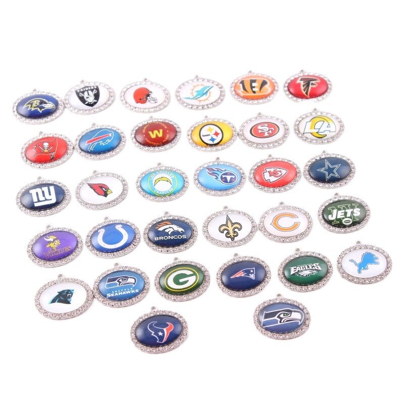 NFL Charms Manufacturer - Wholesale Oval Jeweled Pendant Bracelet