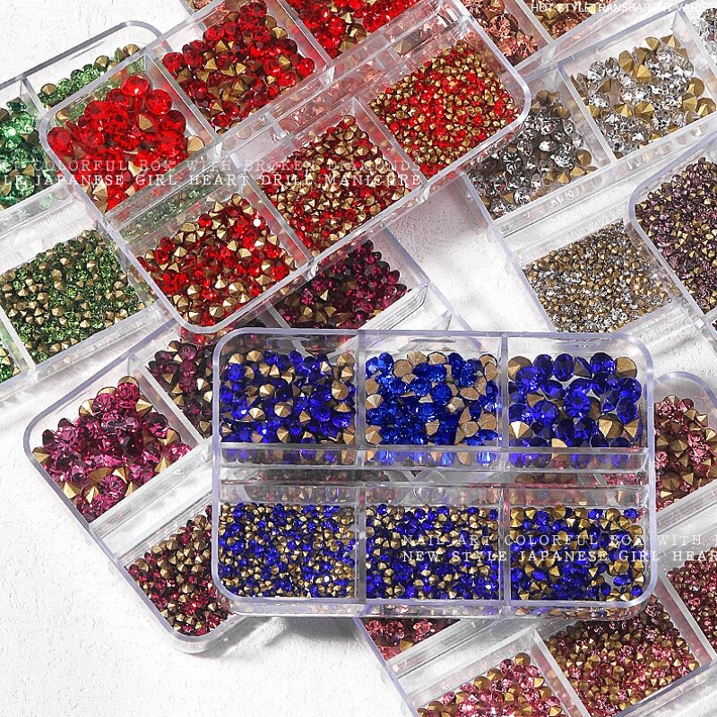 Rhinestone Nail Charms Factory - Bulk 6 Grid Boxed Nail Decoration
