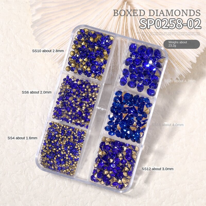 Rhinestone Nail Charms Factory - Bulk 6 Grid Boxed Nail Decoration