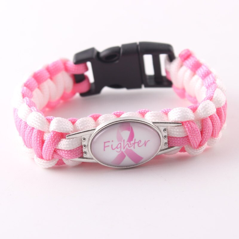 Paracord Bracelet Manufacturer - Custom Pink Orange Ribbon Breast Cancer