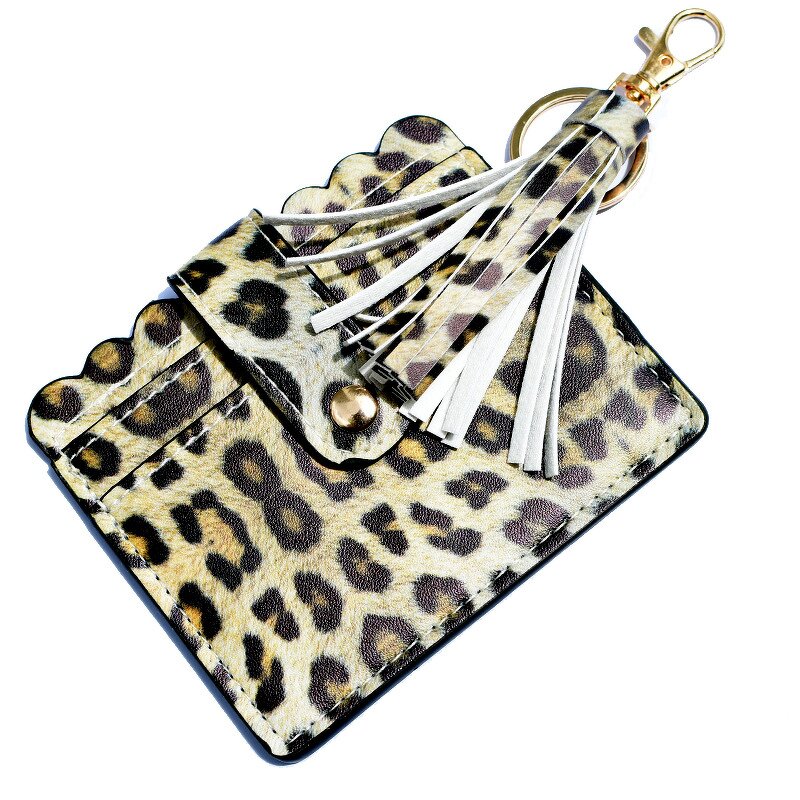 Leopard Print Keychain Wallet Factory - Custom PU Leather Card Holder