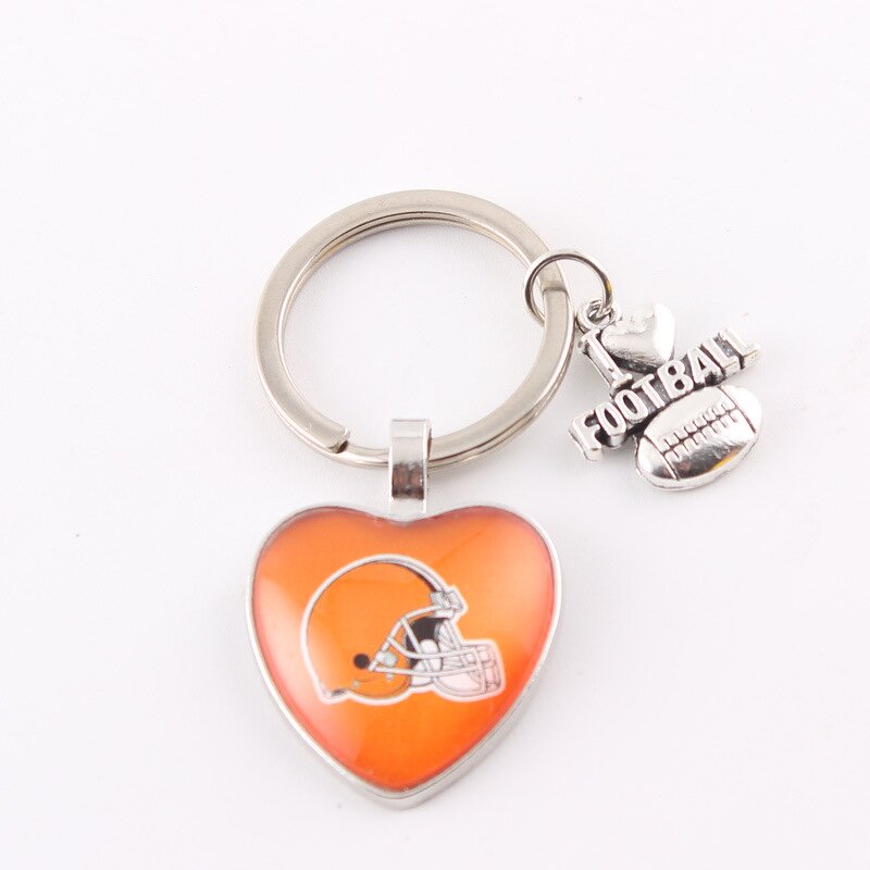 NFL Keychains Supplier - Bulk Heart Shape Metal Team Logo
