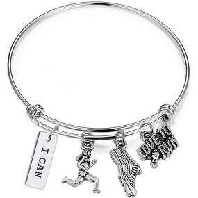 Stainless Steel Sports Bracelet Supplier - Bulk Adjustable Love to Run Bangle