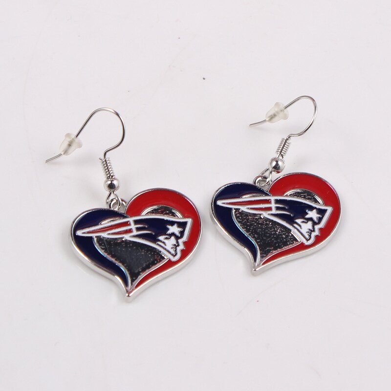 NFL Earrings Manufacturer - Wholesale Peach Heart Enamel Team Charms