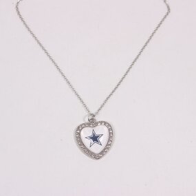 NFL Necklace Supplier - Wholesale Rhinestone Love Heart Team Charms