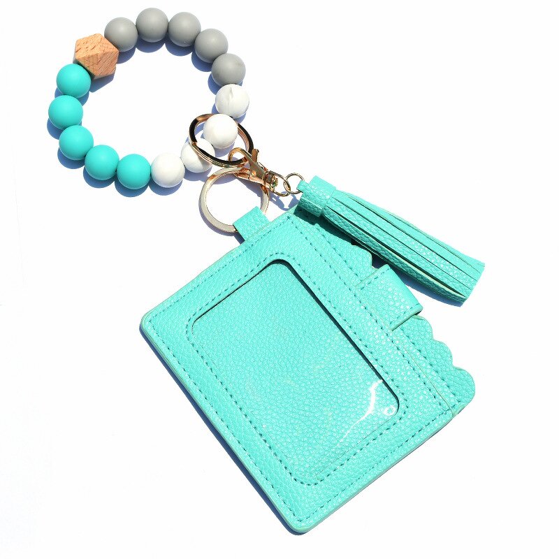 Silicone Bead Bracelet Keychain Manufacturer - Custom Leather Tassel Card Holder