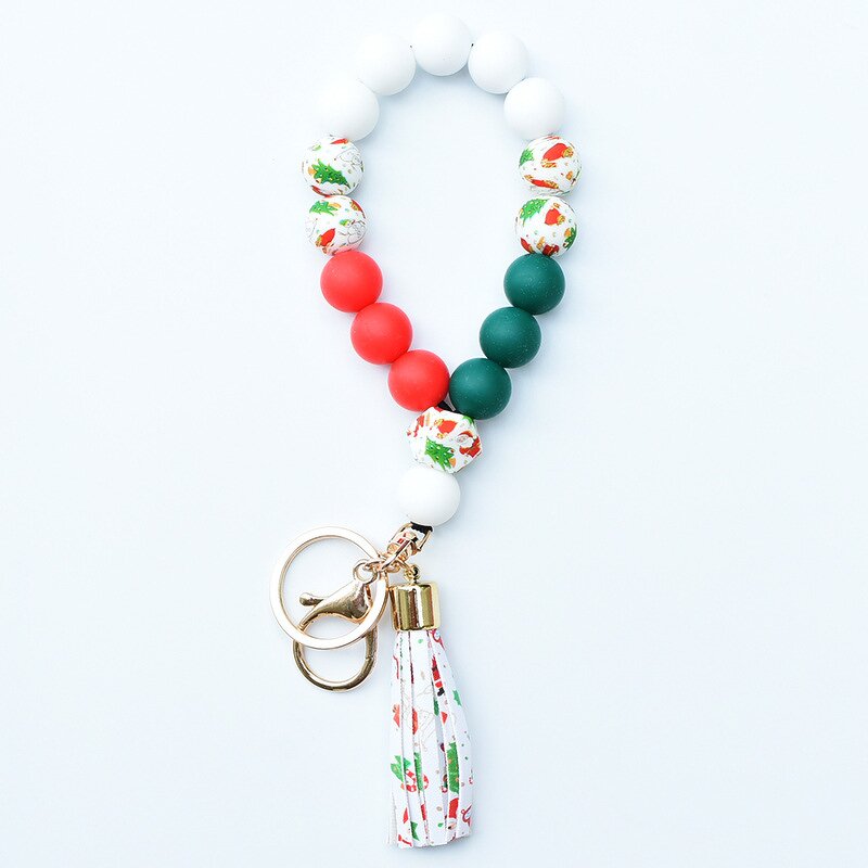 Christmas Tree Keychain Manufacturer - Bulk Silicone Bead Bracelet Gift