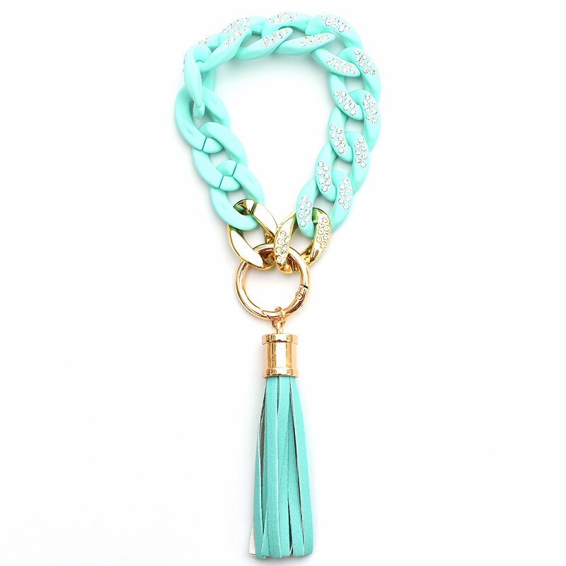 Acrylic Chain Keychain Factory - Custom Rhinestone Tassel Bracelet