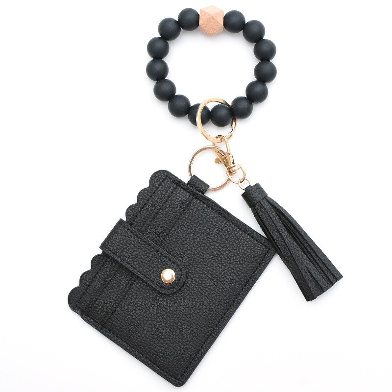 Rubber Bead Bracelet Keychain Supplier - Custom Card Holder Wristlet