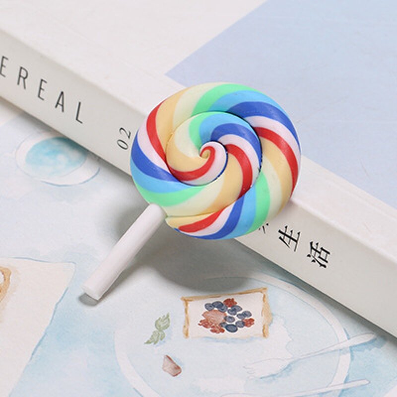 Polymer Clay Charms Manufacturer - Bulk Colorful Rainbow Lollipop Charms