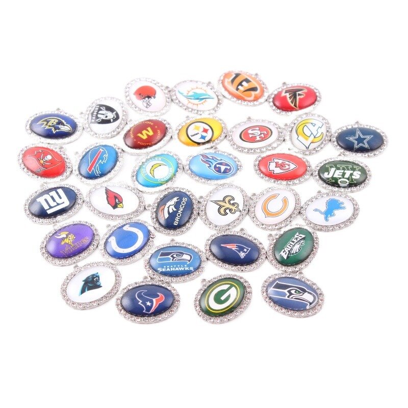 NFL Charms Manufacturer - Wholesale Oval Jeweled Pendant Bracelet