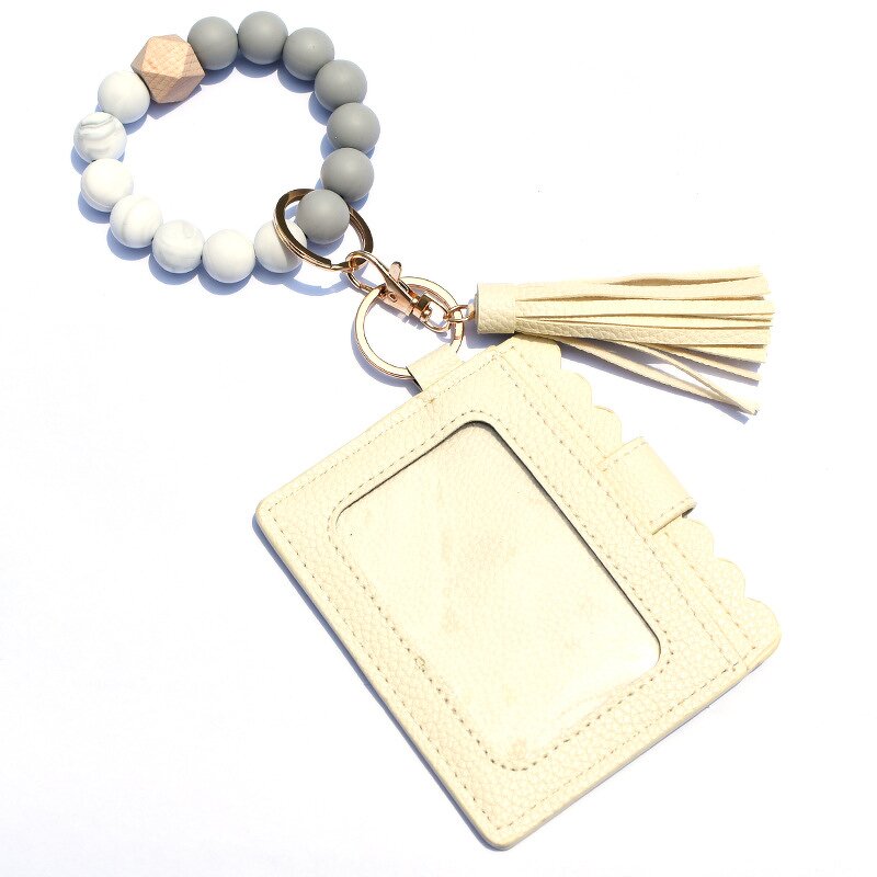Silicone Bead Bracelet Keychain Manufacturer - Custom Leather Tassel Card Holder